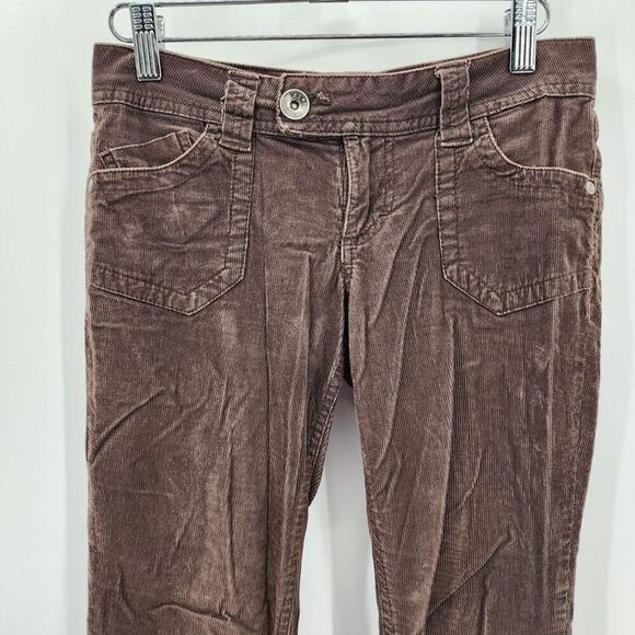 LEI Ashley Trouble Brown Corduroy Junior Girls Y2k Flare Regular 1 Small - Picture 3 of 6